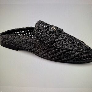 NWOT : Aerosoles : Hannah Black Rafia Mule Loafer : Flat Heel : : 7.5